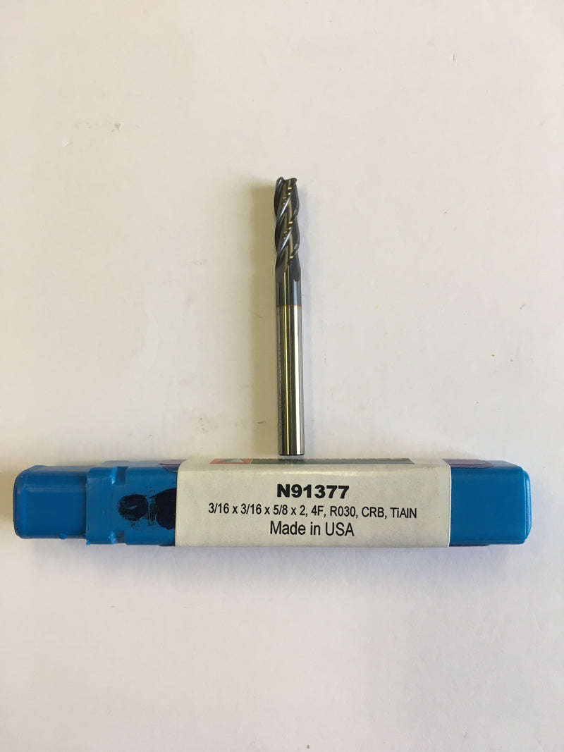 N91377 (3/16 x 3/16 x 5/8 x 2, 4F, R030, CRB, TiAlN)