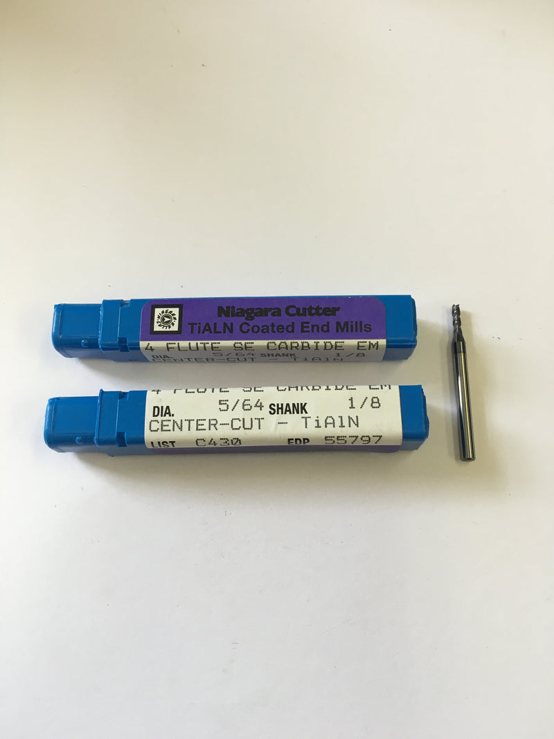 N55797 (5/64 x 1/8 x 1/4 x 1-1/2, 4FL, SQ, CRB, TiAlN)
