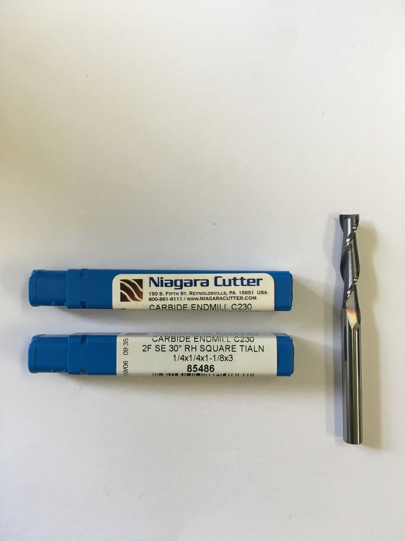 N85486 (1/4 x 1/4 x 1-1/8 x 3, 2F, S, CRB, TiAlN)