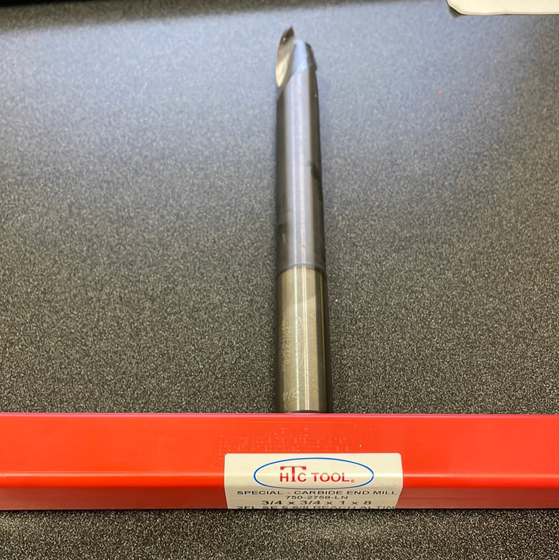 3/4 x 3/4 x 1 x 8, 2F, R030, CRB, AlTiN (750-2758-ALTIN)