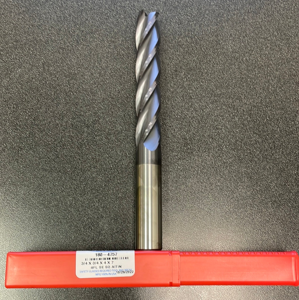 3/4 x 3/4 x 4 x 7, 4F, S, CRB, AlTiN (180-4757)