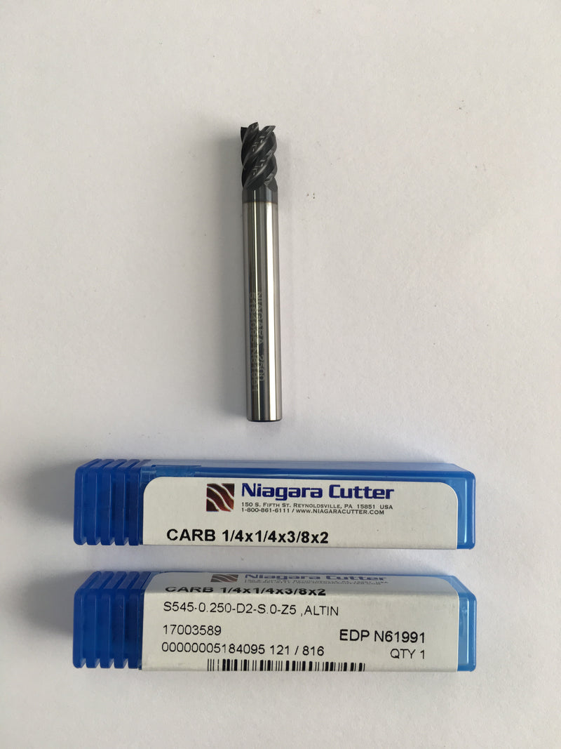 N61991 (1/4 x 1/4 x 3/8 x 2, 5F, S, CRB, AlTiN)