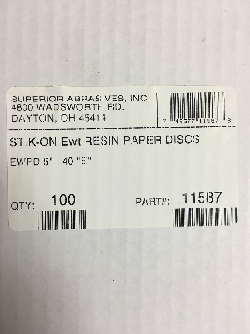 11587 (5", 40 gr., A/O PSA Disc, F)