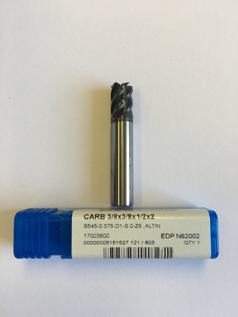 N62002 (3/8 x 3/8 x 1/2 x 2, 5F, S, CRB, AlTiN)